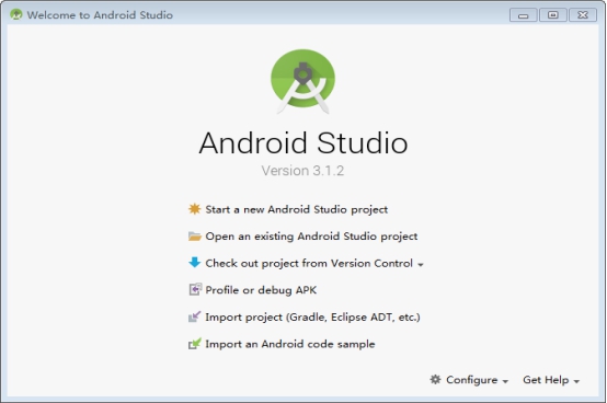 選擇start a new android studio project